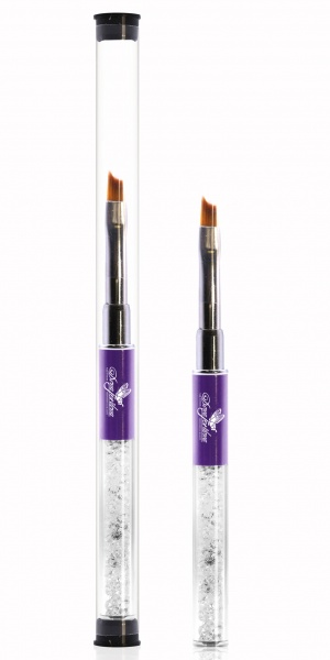 Кисть для прорисовки френча и китайской росписи в тубе/ручка с кристаллами №6