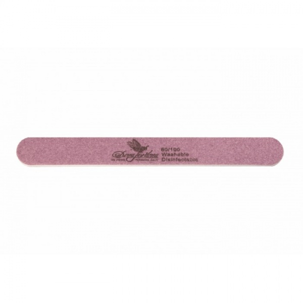 Пилка для искусственных ногтей 80/100 овальная, узкая, сиреневая