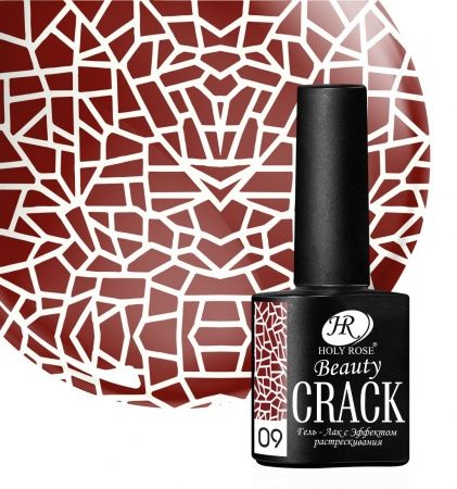 Гель лак кракелюрный для ногтей с эффектом растрескивания Crack №9 бордовый
