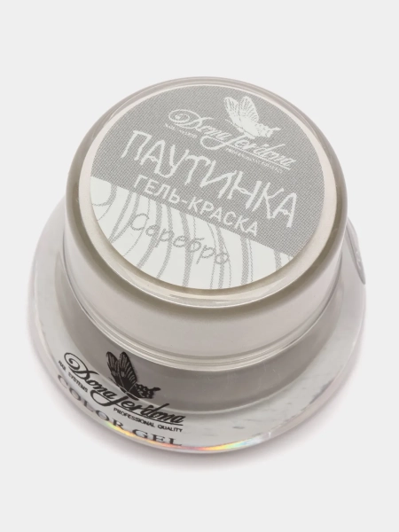 Гель-краска Паутинка Dona Jerdona для дизайна ногтей, серебро, 10 гр Гель-краска Паутинка Dona Jerdona для дизайна ногтей, серебро, 10 гр