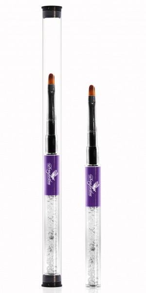 Dona Jerdona, Кисть для геля в тубе/ручка с кристаллами №4, овальная