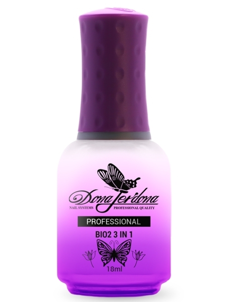Лак BiO2 3 в 1 База под лак + Укрепление ногтей + Защитное покрытие, 18 мл