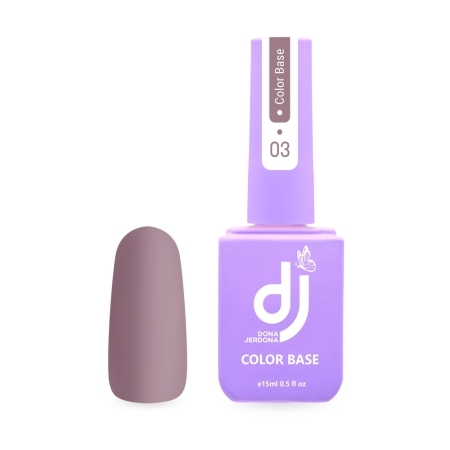 Цветная камуфлирующая база Dona Jerdona для ногтей Color Base тон №03 розово-сиреневый 15 мл