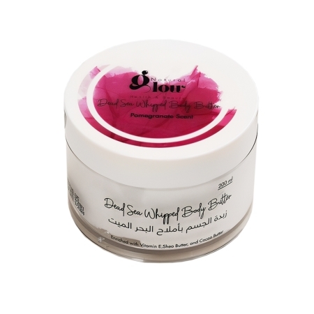 Natural Glow, Взбитое масло Мертвого моря для тела с ароматом граната, 200 мл