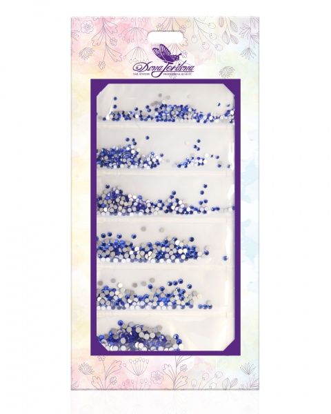 Стразы Dona Jerdona для дизайна ногтей, синие 6 размеров