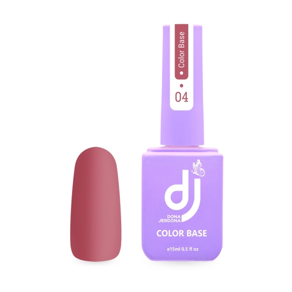 Цветная камуфлирующая база Dona Jerdona для ногтей Color Base тон №04 пыльный розовый 15 мл
