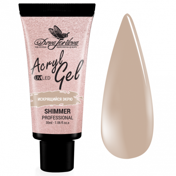 Акригель Dona Jerdona (Полигель) с Шиммером Искрящийся экрю, 30 мл Акригель Dona Jerdona (Полигель) с Шиммером Искрящийся экрю, 30 мл