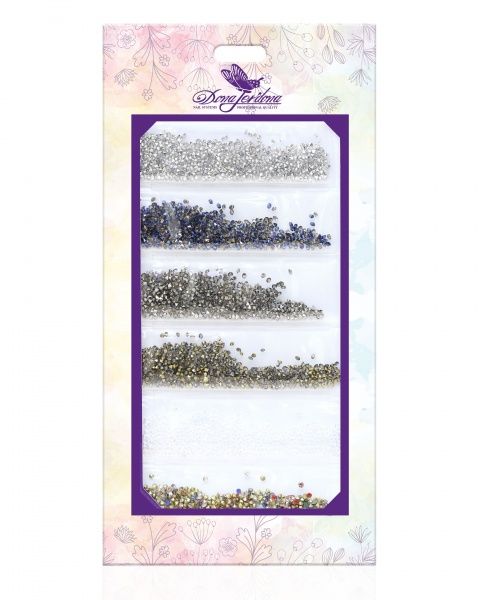 Кристаллы пикси Dona Jerdona для дизайна ногтей, Crystal Pixie, 6 цветов