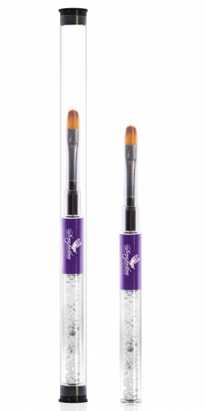 Dona Jerdona, Кисть для геля в тубе/ручка с кристаллами №8, овальная Dona Jerdona, Кисть для геля в тубе/ручка с кристаллами №8, овальная