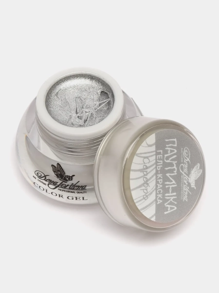Гель-краска Паутинка Dona Jerdona для дизайна ногтей, серебро, 10 гр Гель-краска Паутинка Dona Jerdona для дизайна ногтей, серебро, 10 гр